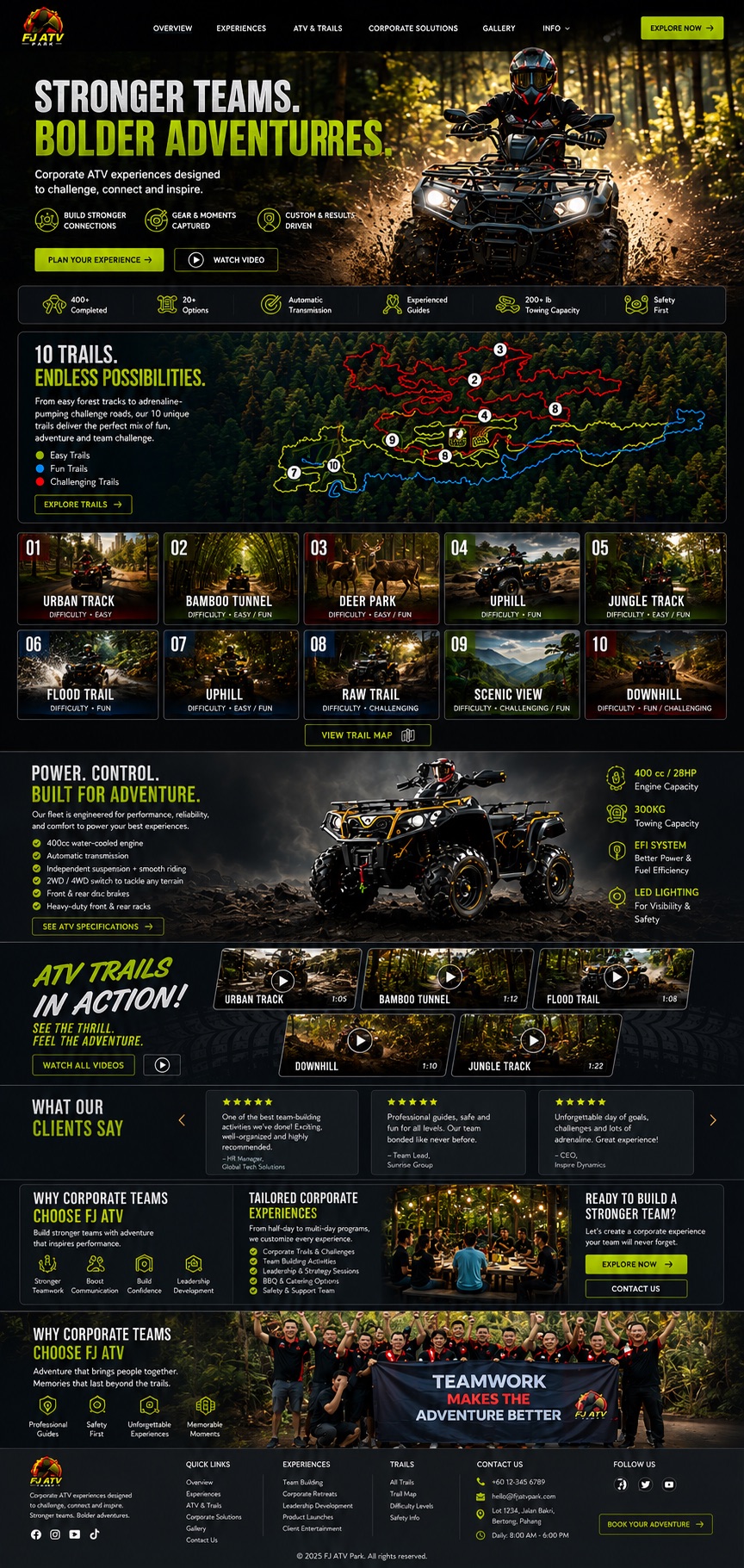 Conversion-focused website and booking funnel design for a corporate ATV experience