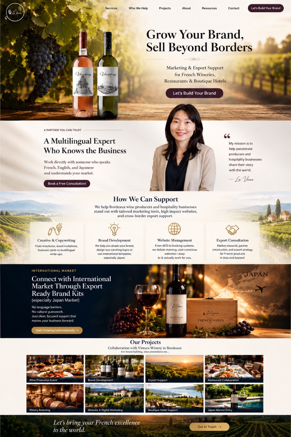 International winery marketing and export website