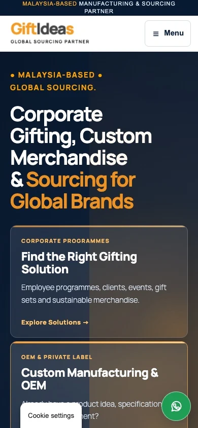 Giftideas mobile homepage in a phone mockup
